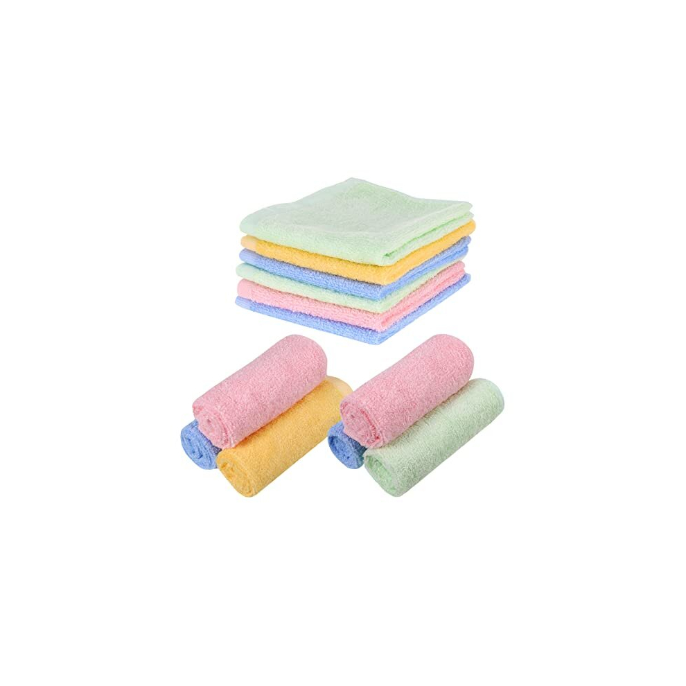 Friusate 6 Pcs Flannel Face Cloth Soft Face Cloths Flannels Cotton Wash Towels Quick Dry Reusable Face Body Cloths Squares Wash Flannels For Baby Kids