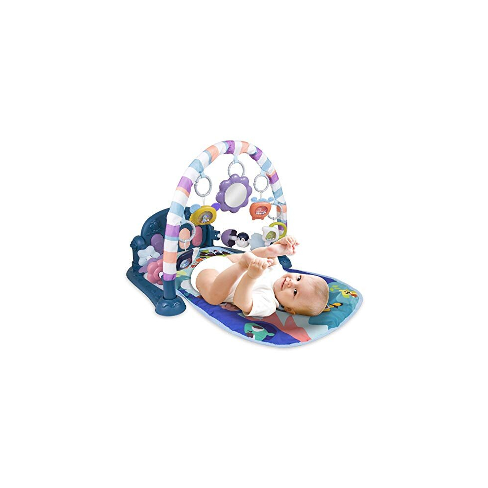 Play Mat Kick And Play Piano Gym, Newborn Activity Toy With Piano, Play Mat Activity Gym For Baby(Blue) Blue Caterbee