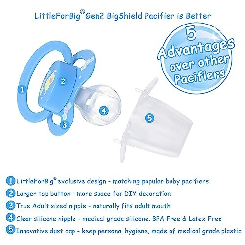 Bigshield Generation-II Adult Sized Pacifier Little Trunks Pattern 1