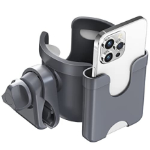 Stroller Cup Holder, Gusieapue Universal Pushchair/Pram Cup Holder,Baby Bottle Organizer for Stroller,Drink and Coffee Cup Holder with Phone Storage