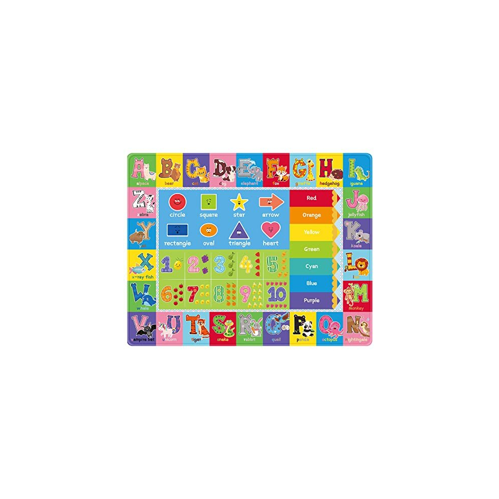 Baby Play Mat, Super Soft Playmat Baby Crawling Mat Foldable Non-Slip Floor Mat For Toddlers, Thick Baby Play Floor Mat With Colorful Alphabets And Feesiluu