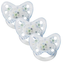 Silicone Soother Set of 3 - Size 2, 6-14 Months - Tooth and Jaw Friendly Silicone Soother with Dental Step - BPA Free Baby Dummy - Made in Germany -