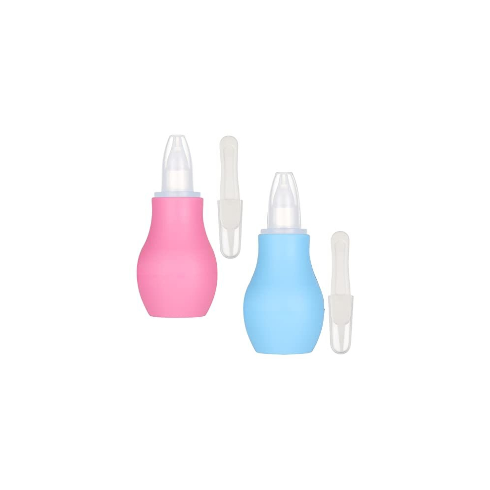 2 Pcs Baby Nasal Aspirator, Nasal Aspirator Newborn, Baby Nose Sucker Baby Nose Cleaner Baby Nasal Cleaner Mucus Removal For Newborns(+Blue) Pink/Blue Aklamater