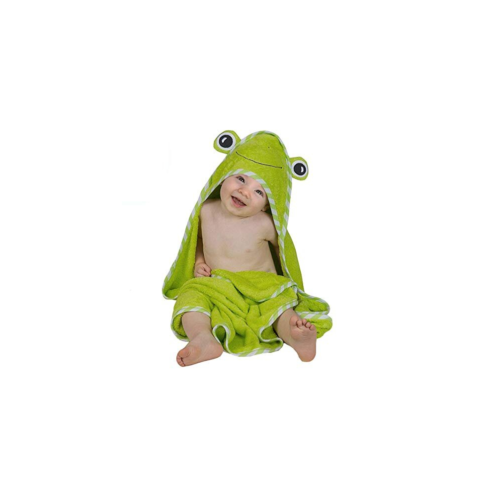 Baby Hooded Towel - Soft Absorbent Bamboo Bath Towel With Cute Frog Design For Newborn, Toddler, Infant - 90 X 90 Cm Large Baby Beach Towel Perfect Aisawate