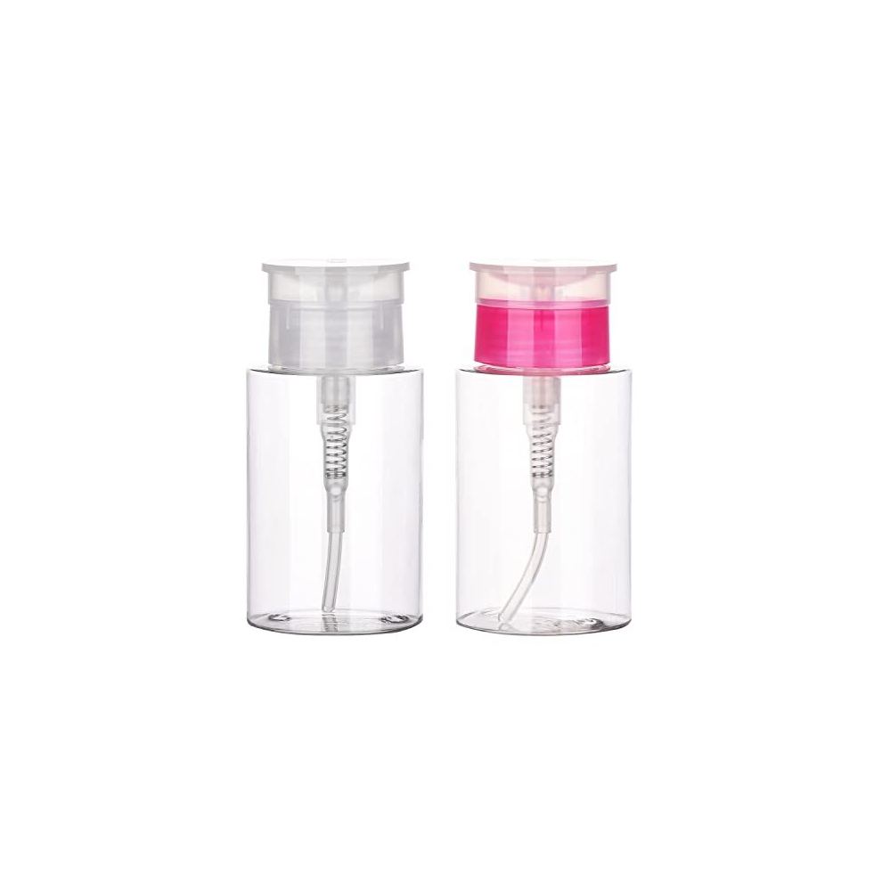Mfuoe 2Pcs 150Ml Nail Polish Remover Pump Dispenser Empty Bottle Push Down Cleanser Bottle Container For Makeup Remover Liquid Bottles
