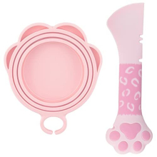 Cover for Pet Can Food/Cat Wet Food Spoon/Multi-Functional Pet Food Can Supplies Set/Cute Paw Shape for Pet Cat Dog Feeding Can and Wet Food Storage