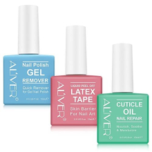 Nail Polish Remover with Nail Cuticle Oil and Latex Tape Kit, Gel Nail Polish Remover, Easily & Gently, No Skin Contact, No Harm, No Need For Foil,