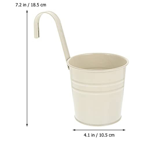 6pcs Iron Hanging Flower Pots With Detachable Hook And Drainage Hole 