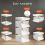 Stackable Storage Baskets, 4 Tier Plastic Storage Trolley Unit Rack Shelf for Wardrobe, Kitchen, Cupboard Storage Organiser, White, 35 x 30 x 72 cm 5