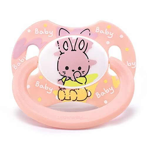Bigshield Generation-II Adult Sized Pacifier Baby Cuties Pattern Pink Bunny