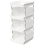 Stackable Storage Baskets, 4 Tier Plastic Storage Trolley Unit Rack Shelf for Wardrobe, Kitchen, Cupboard Storage Organiser, White, 35 x 30 x 72 cm 1
