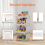 Stackable Storage Baskets, 4 Tier Plastic Storage Trolley Unit Rack Shelf for Wardrobe, Kitchen, Cupboard Storage Organiser, White, 35 x 30 x 72 cm 6