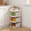 Stackable Storage Baskets, 4 Tier Plastic Storage Trolley Unit Rack Shelf for Wardrobe, Kitchen, Cupboard Storage Organiser, White, 35 x 30 x 72 cm 2