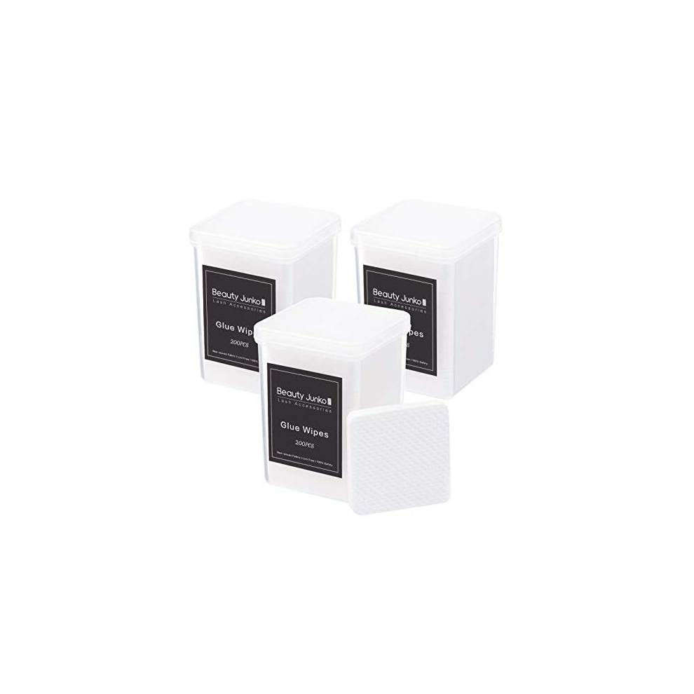 Beauty Junko Lint Free Nail Wipes, 600 Pcs Lash Extension Glue Wipes, Lint-Free Pads, Gel Nail Polish Remover For Manicure And Pedicure, Glue Wiping Pads, Nail Art