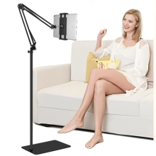 Tablet Floor Stand, Height Adjustable ipad Floor Stand Compatible with iPhone iPad Pro Air Mini, Samsung Tab, Kindle, E-Readers or Other 4.5~12.9