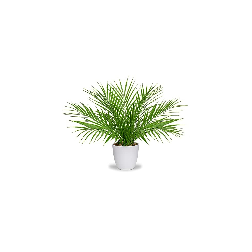 Artificial Plant 38cm Fake Plants in Pots Artificial Areca Palm Plant Decorative Faux Plants Potted Realistic Tropical House Plant Indoor for Home