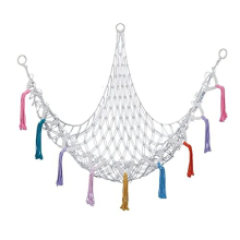 Teddy Hammock Toy Storage Hammock Organizer Net with Colorful Tassels, Teddy Bear Net Mesh Holder Large Hanging Net for Stuffed Animals