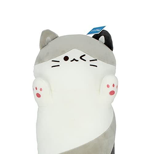 Sleeping Cat Long Hugging Pillow Stuffed Animals Plush Soft Toy Grey 26" 2