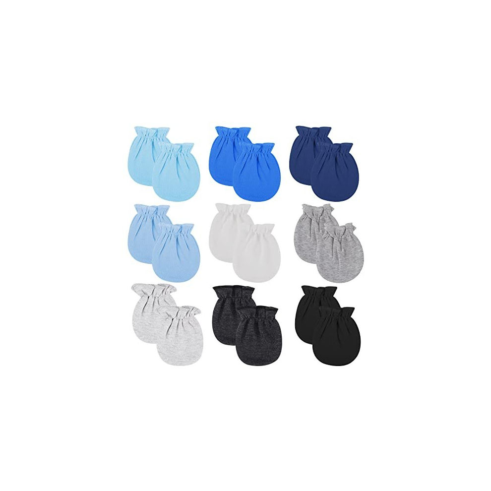 9 Pairs Cotton Baby Mittens Newborn Mittens No Scratch Baby Gloves Infant Toddler Mittens For Baby Boys Girls 0-6 Months Lusofie