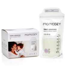 50 PCS Momcozy Breastmilk Storing Bags, Temp-Sensing Discoloration Milk Storing Bags for Breastfeeding, Disposable Milk Storage Bag with 180ml Self