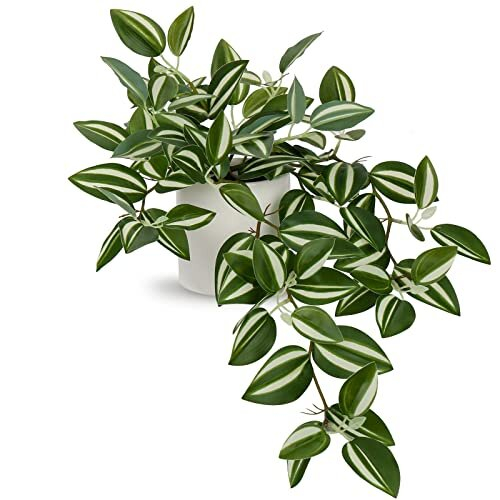 Fake Plants Artificial Hanging Plants in Ceramic Pots Realistic Faux