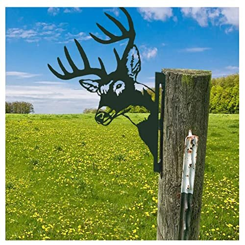 Metal Deer Garden Ornaments For Fences Decorations Outdoor Home Deer