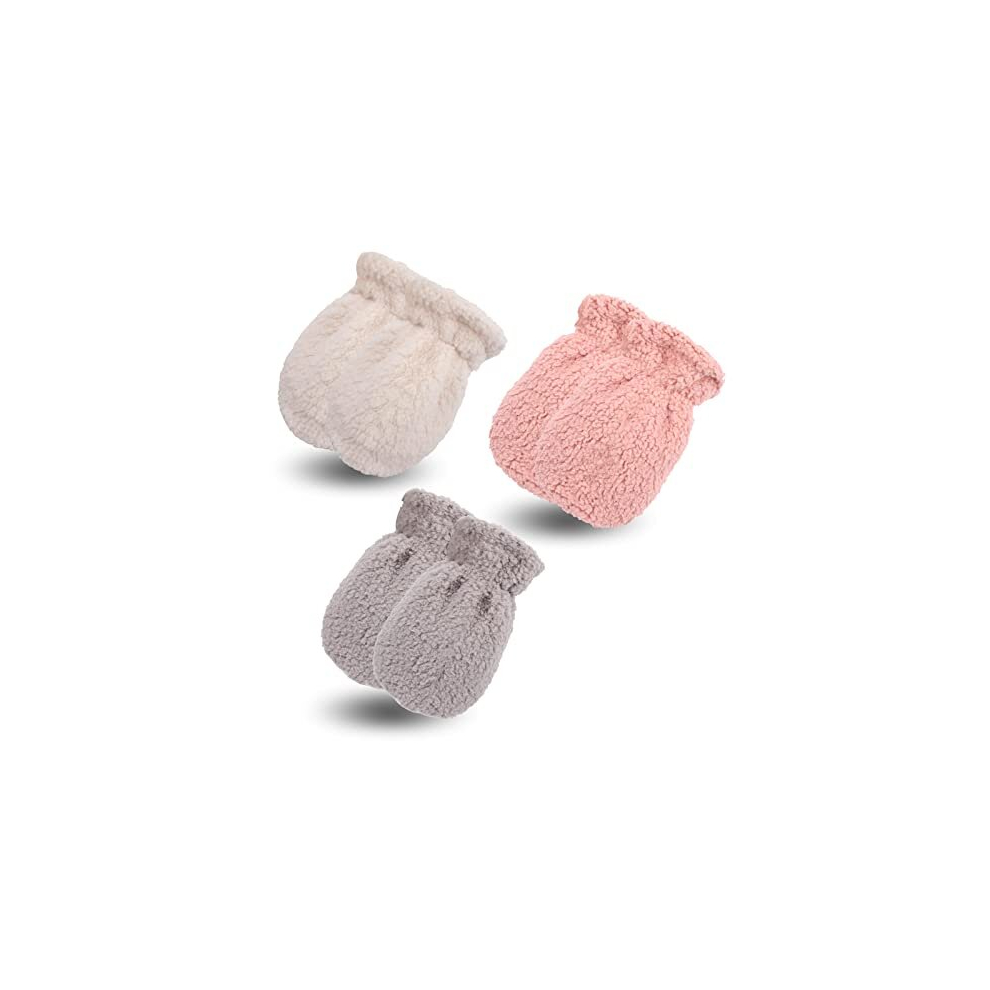 Fleece Warm Baby Gloves Double Layer Winter Mitten For Boys Infant Toddler Girls Anti-Scratch Mittens (3Pcs-A) Pesaat