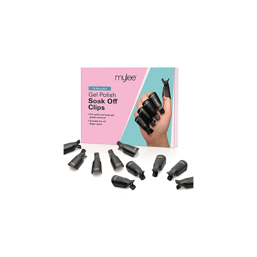 10 PCs Soak Off Nail Clips Set, Acrylic Nail Art Remover, Plastic, Reusable Gel Nail Polish Remover Clips, For Home and Professional Salon Use on all