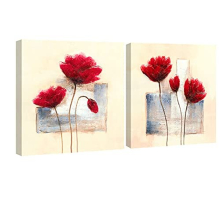 - Charming Spring Large Modern 2 Panels Gallery Wrapped Giclee Canvas Prints Abstract Floral Oil Paintings Style Pictures on Canvas Wall Art for