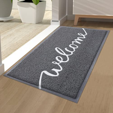 “welcome” Door Mat, Dirt Trapper Doormats Non-Slip Low Profile Durable Door Mat for Outdoor, Indoor, Entrance, Patio, Front Back Door — (40 x