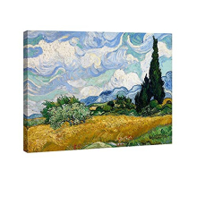 - Wheat Field with Cypresses by Van Gogh Classic Oil Paintings Reproduction Modern Framed Landscape Giclee Canvas Prints Artwork on Canvas Wall Art