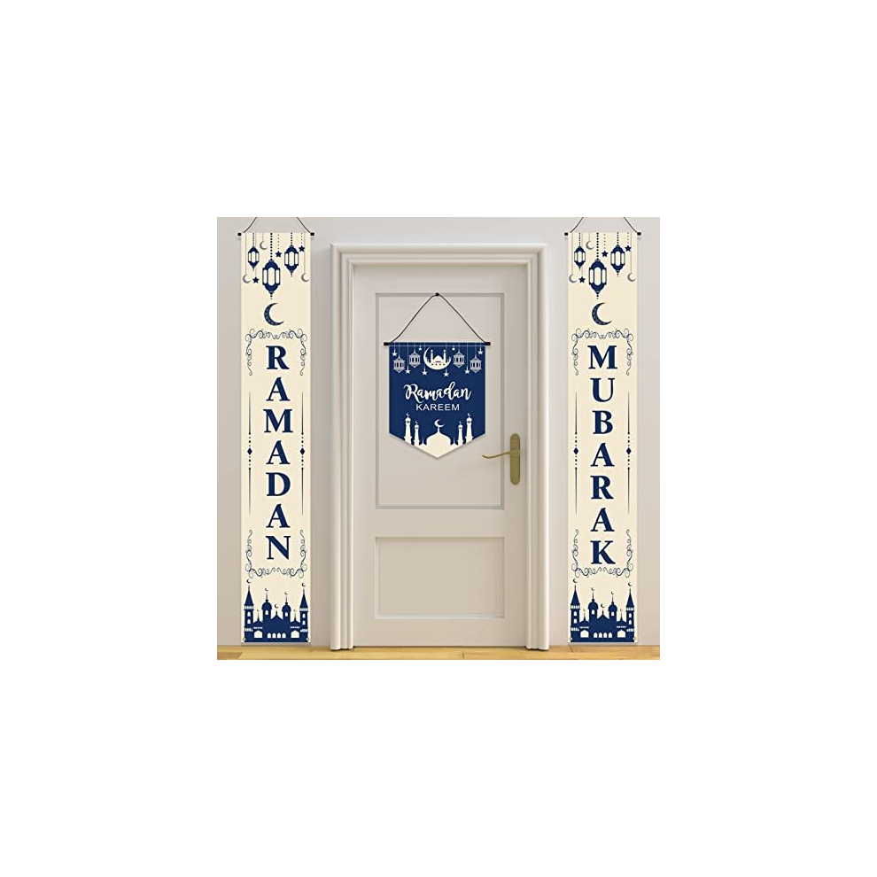 Ramadan Mubarak Banner Ramadan Decorations for Home, Ramadan Mubarak Door Banner Ramadan Mubarak Welcome Porch Sign Ramadan Banner Ramadan Kareem