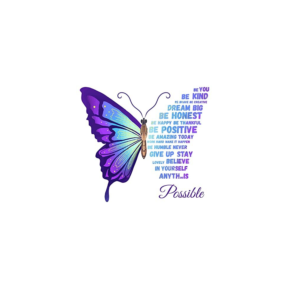 Butterfly Wall Stickers Inspirational Wall Decals Quotes Motivational Positive Saying Wall Decals Vinyl Phrase For Women Girls Bedroom Living Room Superdant