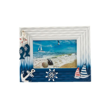 6 Inch Nautical Beach Themed Design Picture Frame Picture Holder Tabletop in Mediterranean Decor For Wall or Tabletop Display Fit For 4x6 Inch Photo(A