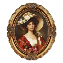 Oval Picture Frame 8x10 Vintage Photo Frames 20x25 cm in Antique Gold Color, Wall Decor