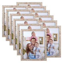 8x10 Photo Frames Distressed Beige White Set of 12, Multi Rustic 8 by 10 Photo Frames Bulk for Wall or Tabletop Display