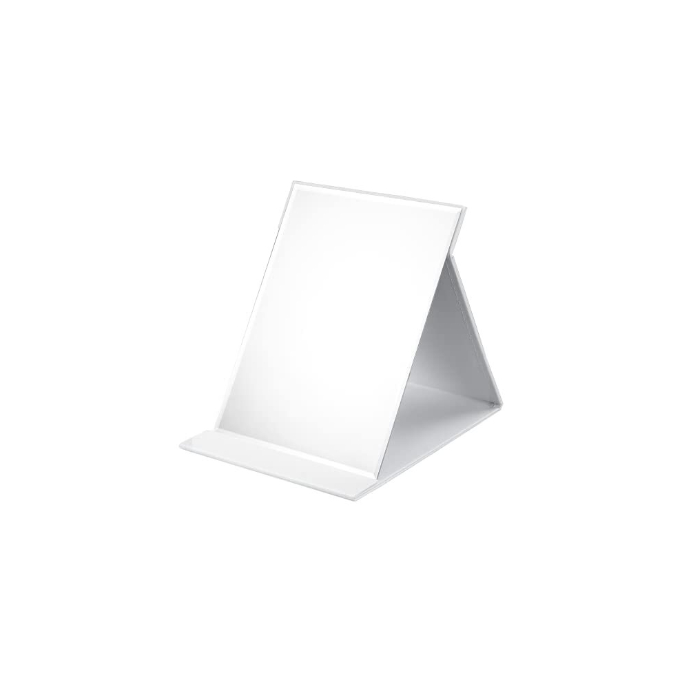 Owlkela Black 21X15cm Portable Folding Mirror, Super Hd Compact Makeup Mirror, Pu Leather Travel Mirror, Free Standing Vanity Mirrors, Tabletop Foldable