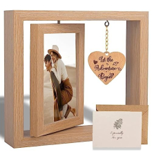 Couple Picture Frames, Rotating Romantic Picture Frames for Boyfriend, Girlfriend, Husband, Wife,Let The Adventure Begin - 4x6 Inches Photo Frame (Let