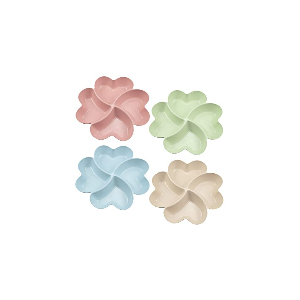 4 Pcs Multi-use Compartment Trays Anti-slip Serving Platters for Parties 4 Sectional Reusable Plastic Serving Trays for Dried Fruits Nuts Dessert