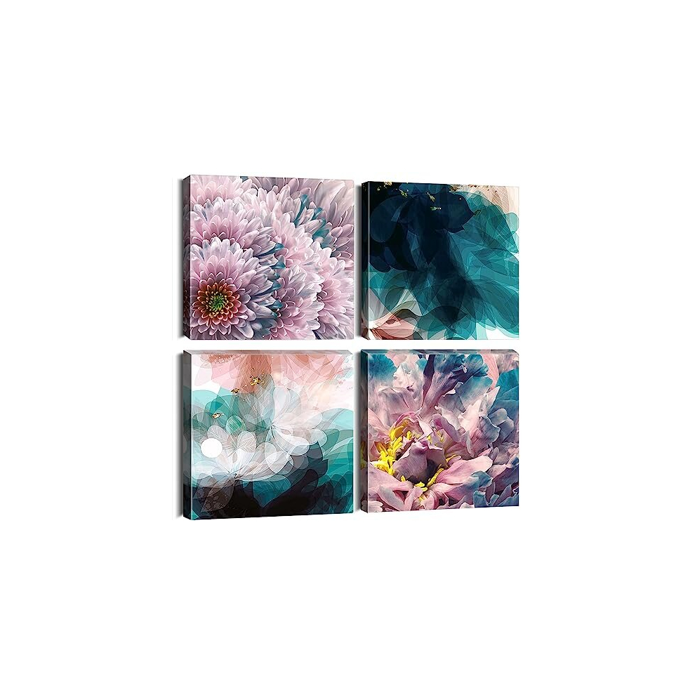 Canvas Wall Art Prints 4 Pieces Modern Picture Framed Artwork Paintings for Bedroom Living Room Kitchen 30x30cm Home Wall Decoration Paintings