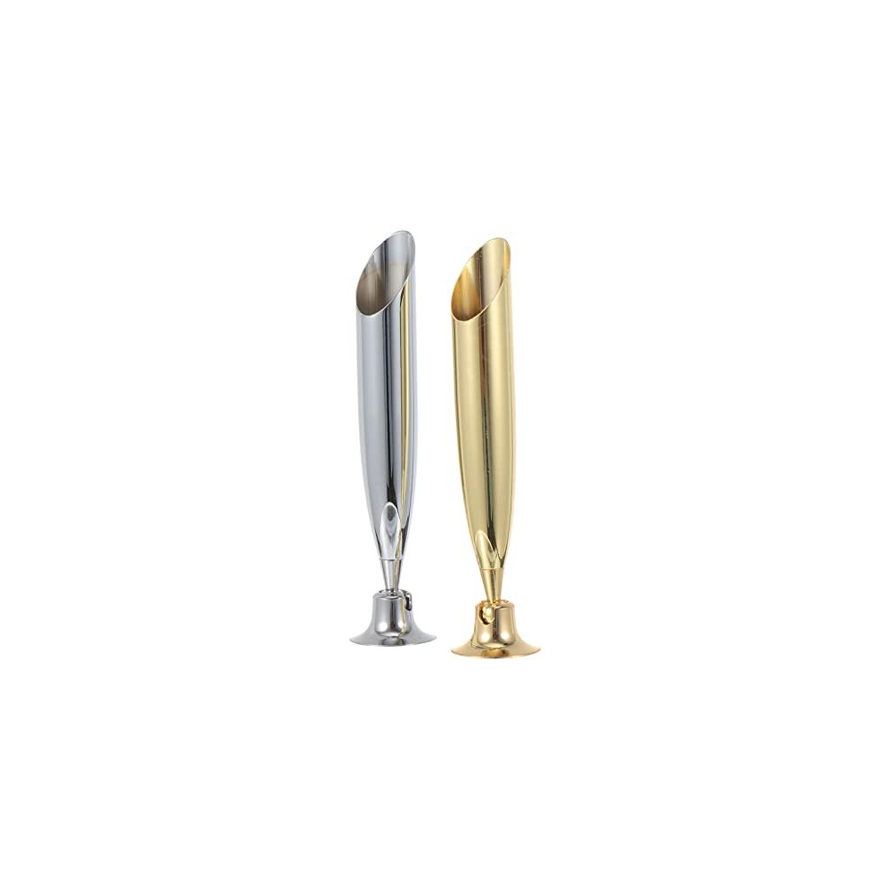 2pcs Round Metal Insertion Pen Holder Vintage Single Pen Holder Feather Quill Dip Pens Base Fountain Pens Stand for Office School Stationery Silver