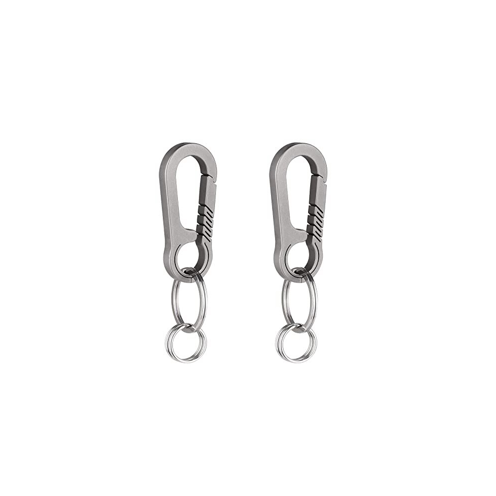Photos - Climbing Gear Key Ring Titanium Carabiner Carabina Snap Hook Clip for Keys Heavy Duty Strong Titanium Key Holder 2 Packs
