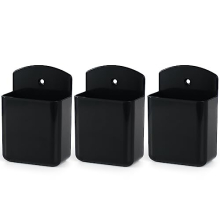 3 Pcs Wall Mount Remote Control Holder TV Controller Holder Self Adhesive Marker Holder, Pen Holder Containers for Home Office School (Black)