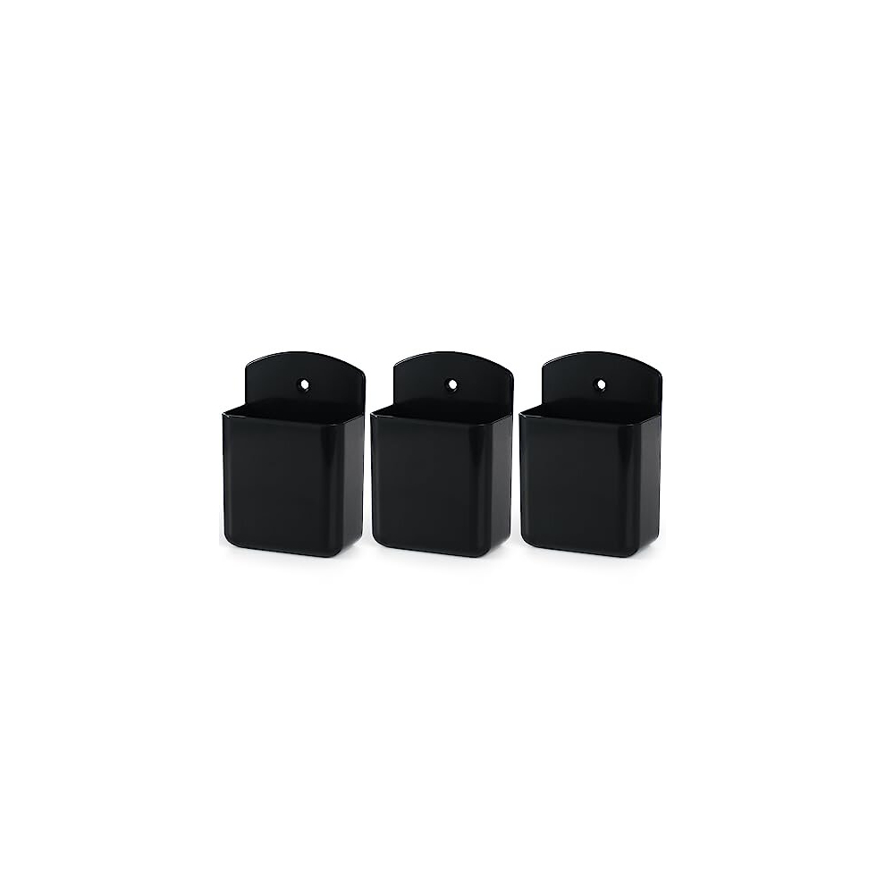 Waayang 3 Pcs Wall Mount Remote Control Holder Tv Controller Holder Self Adhesive Marker Holder, Pen Holder Containers For Home Office School (Black) Black