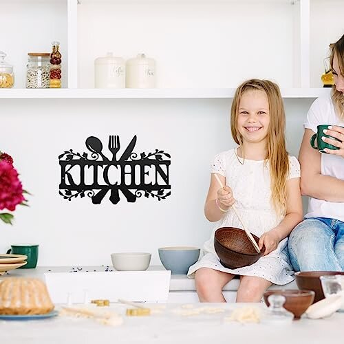 Kitchen Metal Sign, Black Metal Wall Decor, Rustic Metal Kitchen Decor