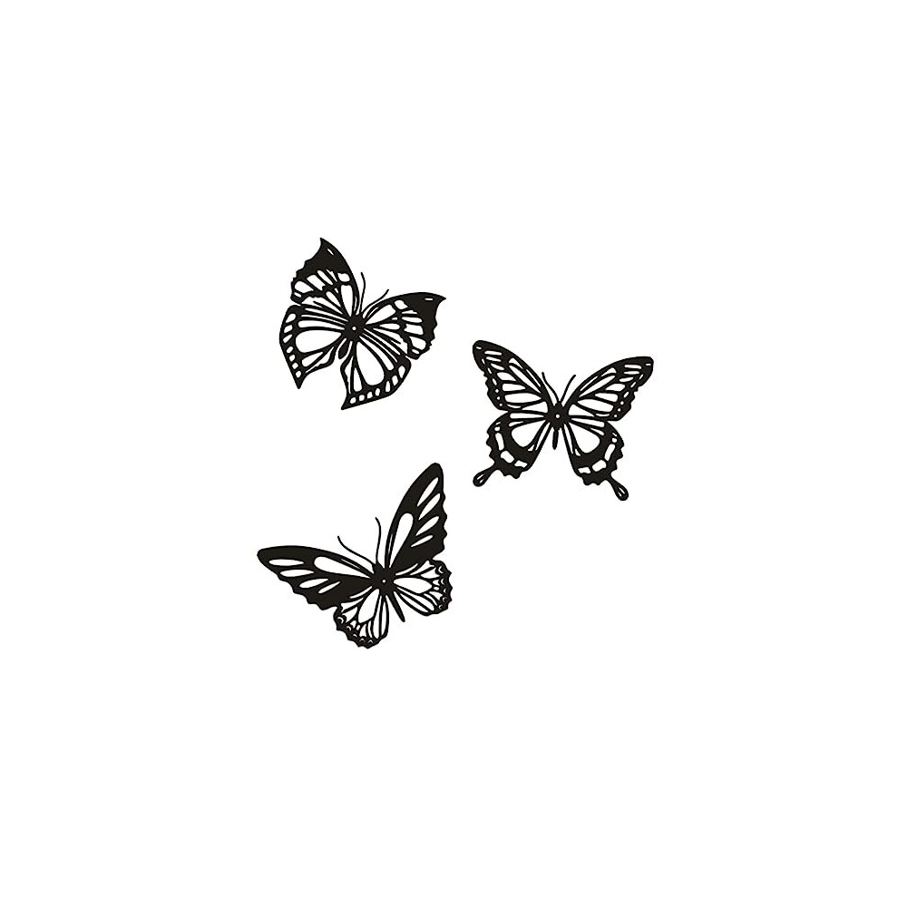 Metal Butterfly Wall Decor Black Butterfly Decor 3Pcs Mural Butterfly Art Wall Decoration for Home Living Room Bathroom Indoor Outdoor Decor Garden