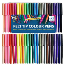 50 Felt Tips Colouring Pens for Adults & Kids | Felt Tip Pens for Children | Drawing Coloured Pens Felt Pens, Colouring Pens for Kids | Coloured