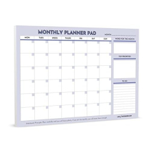 A4 Monthly Planner Pad - 50 Tear Off Sheet Undated Calendar Planning Pad by Live With INTENSHEN