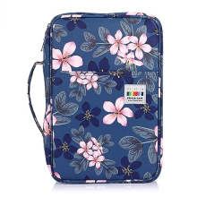 300 Slots Pencil Case Pencil Wrap for Colored Pencils, Large Capacity Pencil Holder Pen Pouch Bag Stationery Organizer Case, Magnolia Flower Pattern