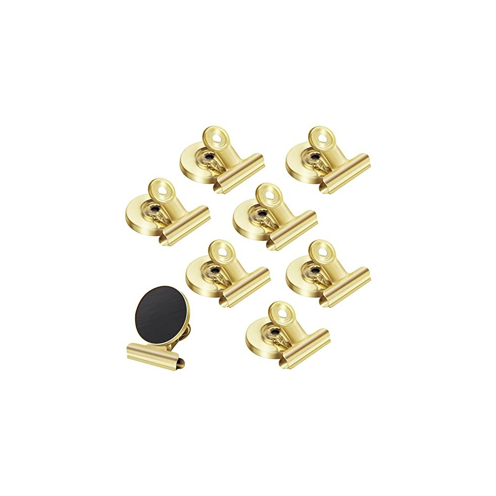 8 Pack Gold Magnetic Clips, Strong Magnetic Clips for Fridge, Whiteboard, Magnetic Clip Fridge Magnet Clips for School, Office, 31mm Fridge Magnet for